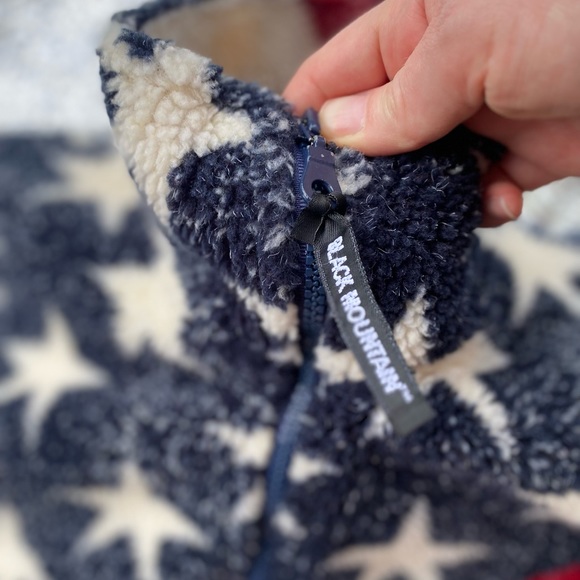 Rare black mountain American flag Sherpa jacket - Picture 5 of 13